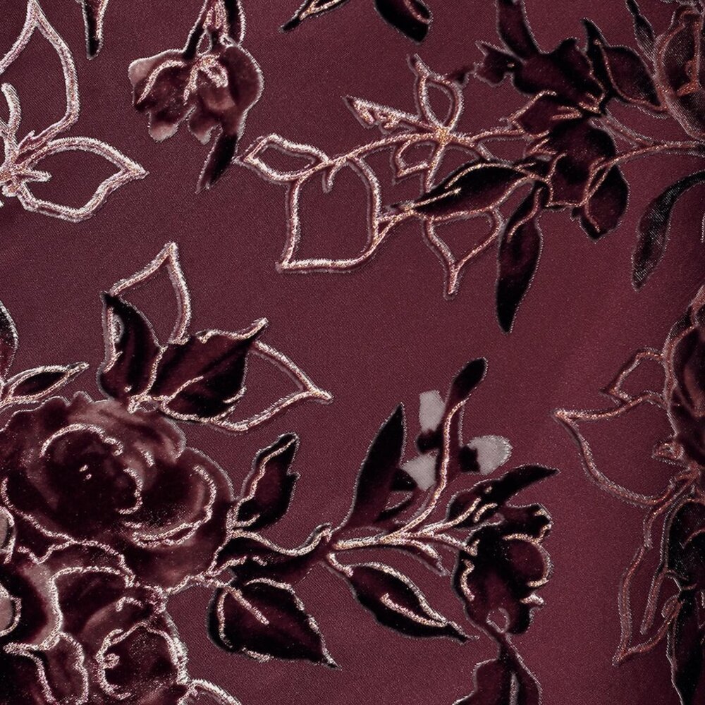 NWT Lulus Embrace Me Burgundy Floral Velvet Cowl Neck Maxi Slip Dress​ - Picture 5 of 8